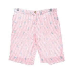 VINEYARD VINES Womens Pink & White Striped Turtles Print Shorts. Size 12.